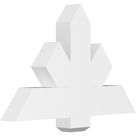 Ekena Millwork Kennewick Architectural Grade PVC Gable Bracket, 36"W x 22 1/2"H x 4"D x 6"F, 15/12 Pitch GBP036X23X0406KEN00